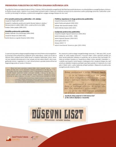 Razstava Düševni list - ob 100. obletnici začetka izhajanja prvega evangeličanskega mesečnika